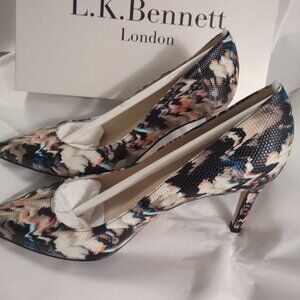LK Bennett Lizard Effect Floret Heels NIB Size 7.5